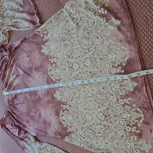 Honeyme Pink and Cream Boho Dress with Lace Details - Picture 8 of 11